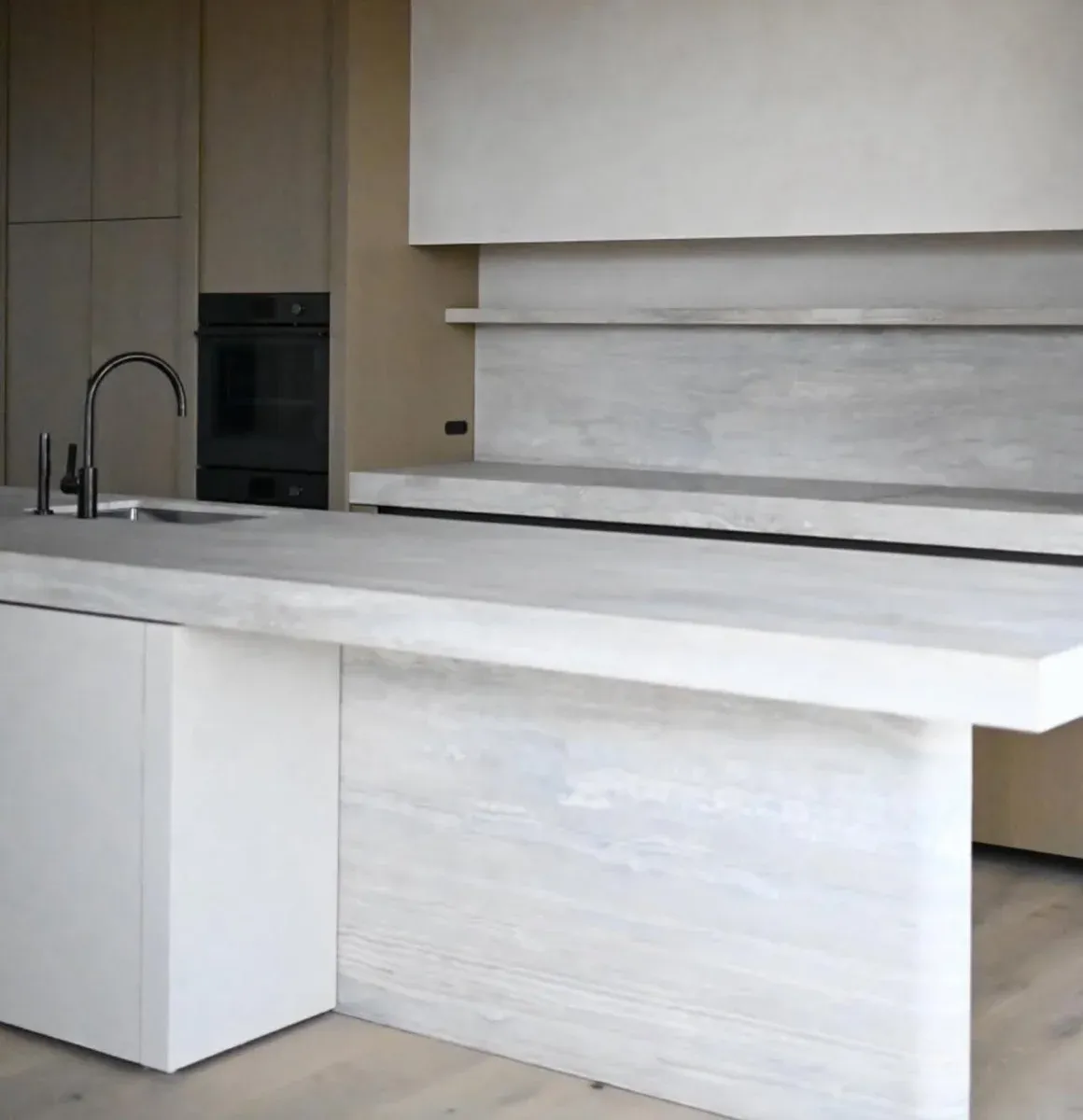 Modern kitchen with stone benchtop